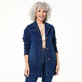 DG2 by Diane Gilman New Classic Stretch Denim City Coat