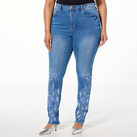DG2 by Diane Gilman New Classic Stretch Denim Embellished Skinny Jean