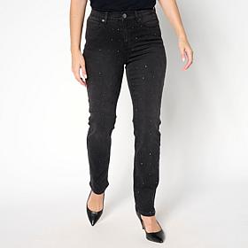 DG2 by Diane Gilman New Classic Stretch Denim Embellished Jean