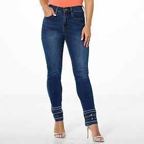 DG2 by Diane Gilman New Classic Stretch Denim Sequin Hem Skinny Jean