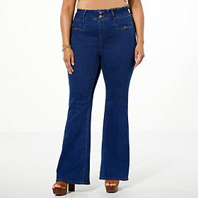 DG2 by Diane Gilman New Classic Stretch Denim Welt Pocket Flare Jean