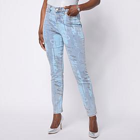 DG2 by Diane Gilman New Classic Stretch Graffiti Print Skinny Jean