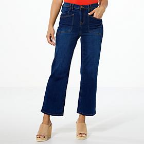 DG2 by Diane Gilman New Classic Stretch Patch Pocket Wide-Leg Jean
