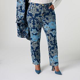 DG2 by Diane Gilman New Classic Stretch Printed Straight Leg Jean
