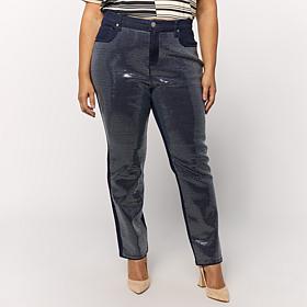 DG2 by Diane Gilman New Classic Stretch Sequin Straight-Leg Jean