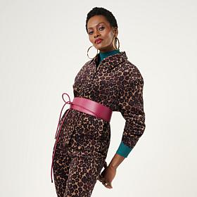 DG2 by Diane Gilman Printed Modern Bomber Jacket