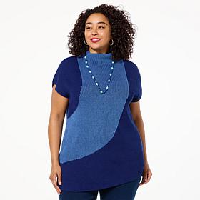 DG2 by
Diane Gilman SoftEase Curved Hem Mock-Neck Sweater Tunic