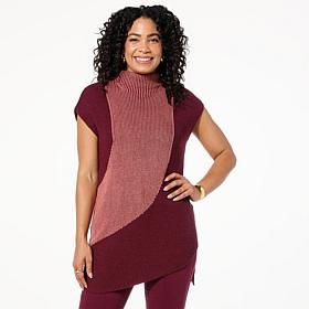 DG2 by
Diane Gilman SoftEase Curved Hem Mock-Neck Sweater Tunic