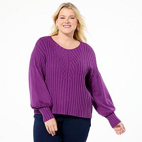 DG2 by Diane Gilman SoftEase Lantern-Sleeve Sweater