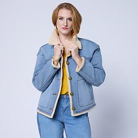 DG2 by Diane Gilman Stretch Denim & Sherpa Jacket