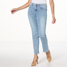 DG2 by Diane Gilman Virtual Stretch Denim Curved-Hem Ankle Jean
