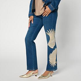 DG2 New Classic Stretch Diamond Embroidered Bootcut Jean