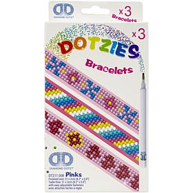Diamond Dotz Dotzies Diamond Art Bracelet Kit - Assorted Pinks 3/Pkg