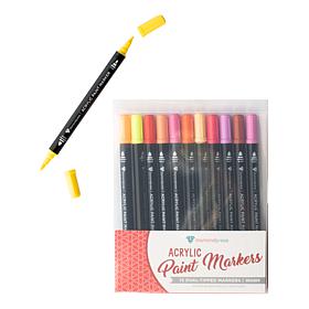 Diamond Press Dual-Tip Acrylic Markers - Set of 12