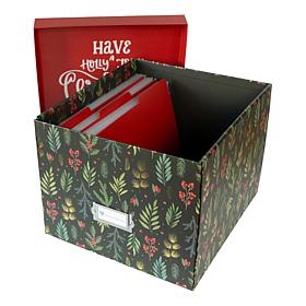 Diamond Press Holiday Marquise Storage Box with Envelopes 