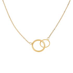 Dieci 10K Electroform Forzatina Chain Double Circle Pendant Necklace