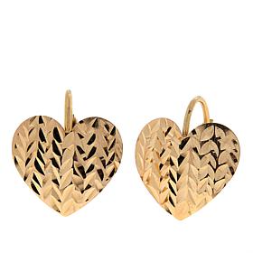 Dieci 10K Gold Diamond-Cut Heart Earrings