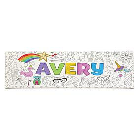 DIY Color Your Name Cute Girly Icons 9x27 Canvas