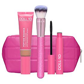 Doll 10 Peptide Bounce Foundation with Brush, Mascara and Bag Set