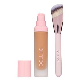 Doll 10 T.C.E. Super Coverage Serum Makeup with Peptides & Brush