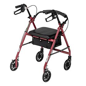 Drive Medical Aluminum Rollator, 6" Casters - Black