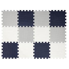 Easy Playhouse 12 Soft Foam Blue,Grey,White Floor Puzzle Tiles
