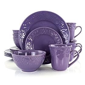 Elama Lilac Fields 16-piece  Dinnerware Set