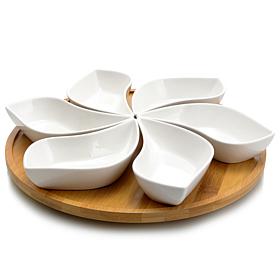 Elama Signature 13-1/2" 7-piece Lazy Susan Serveware Set