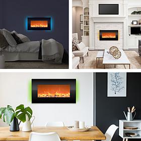 Electric Fireplace- Wall Mount with 13 Backlight Colors 31 quot; (B...