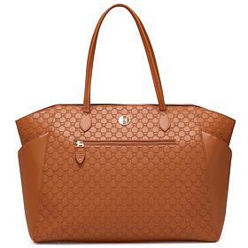 ELLE Compass 32L Vegan Leather Monogram Weekender Duffel Bag