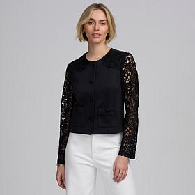 Elle Get the Look Lace Satin Jacket