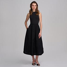 Elle Get the Look Mixed Media Dress With Contrast