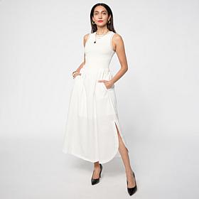 Elle Get the Look Mixed Media Dress With Contrast