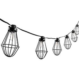 Ellina 10-Light Black Outdoor String Lighting, 120"