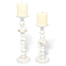 Emryn House Set of 2 Metal Candle Holders with LED Candles and Remote