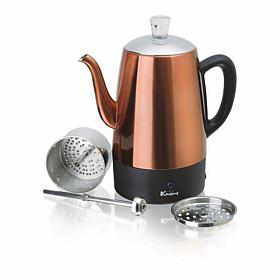Euro Cuisine Electric Percolator - 8-cup in Copper Finish