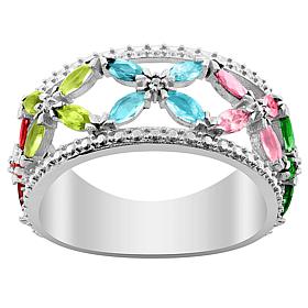 Family Birthstone Flower Ring