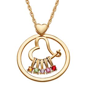 Family Circle and Heart Slider Pendant