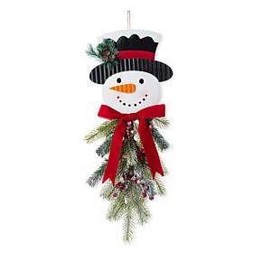 Festive Snowman Door Decoration 25" H x 12.25" L