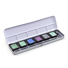 Finetec Pearlescent Colors 6-Pack in a Metal Box - Cool Colors