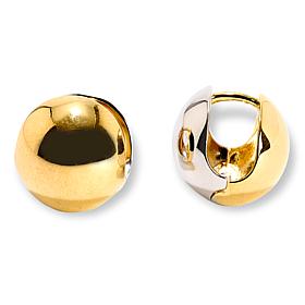 Fiorenza 2-in-1 Two-Tone 13mm Ball Huggie Hoop Earrings