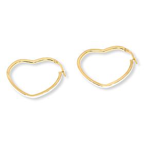 Fiorenza Heart-Shaped Diamond-Cut Hoop Earrings