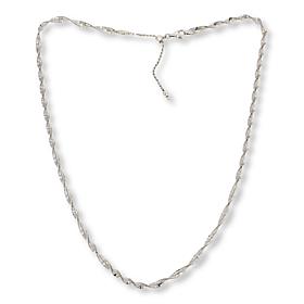 Fiorenza Jewelry Twisted Herringbone 20" Adjustable Chain Necklace