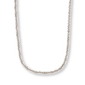 Fiorenza Sterling Silver Daisy Sparkle Chain 20" Necklace