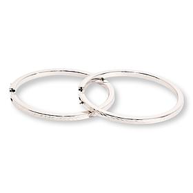 Fiorenza Sterling Silver Diamond-Cut 2" Hoop Earrings