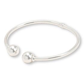 Fiorenza Sterling Silver Polished Bead Cuff Bracelet