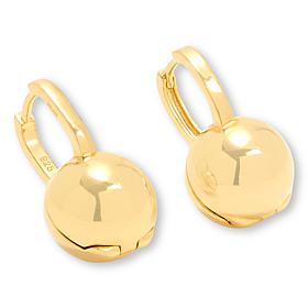 Fiorenza Sterling Silver Polished Bead Drop Hugger Hoop Earrings