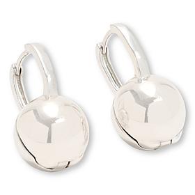 Fiorenza Sterling Silver Polished Bead Drop Hugger Hoop Earrings