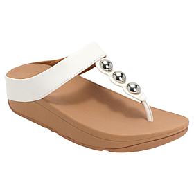FitFlop Fino Mirror Metallic Leather Toe-Post Sandal