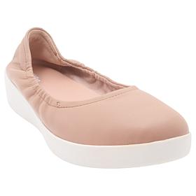 FitFlop Flowform Leather Metallic Ballerina Flat